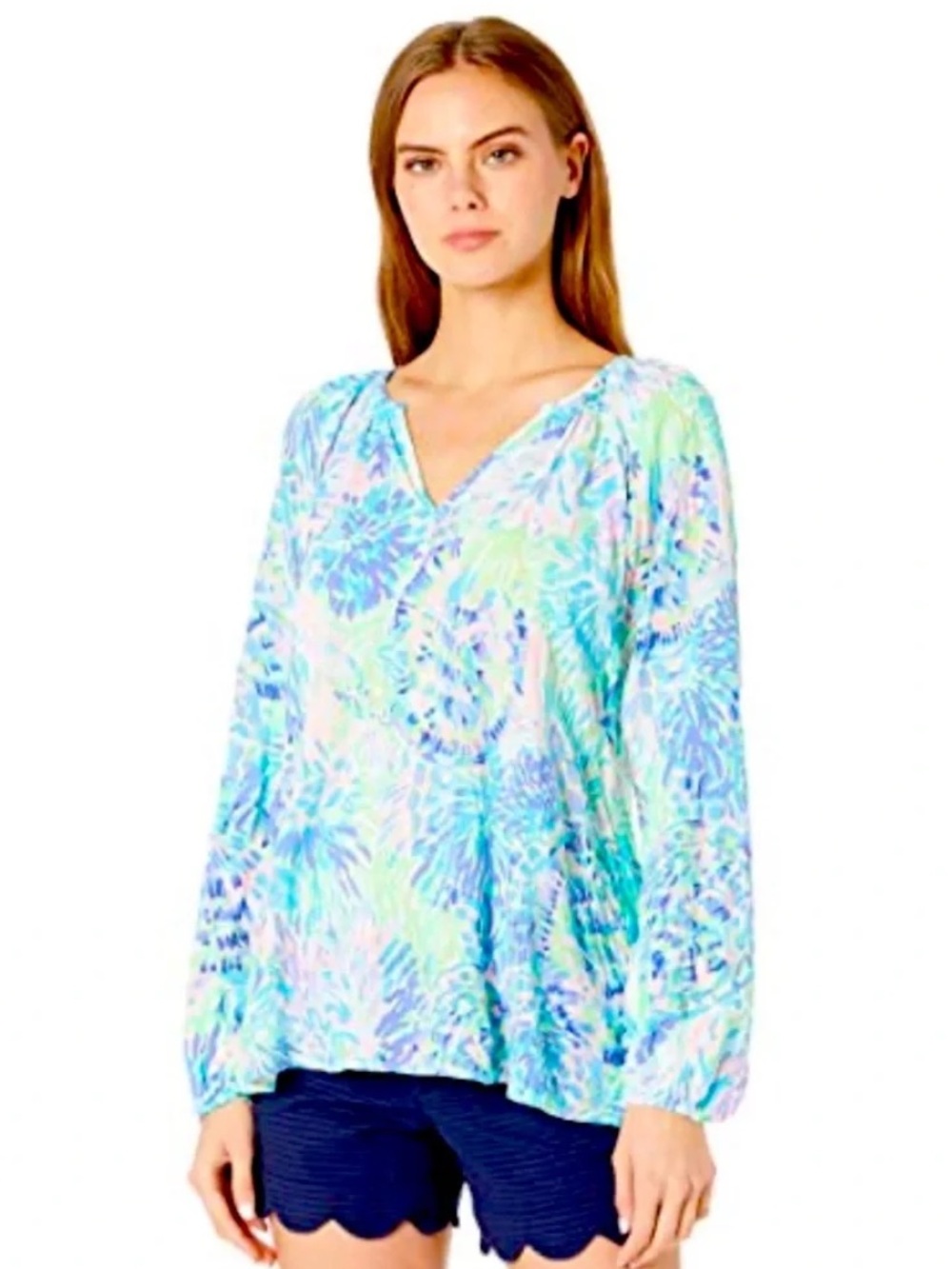 Lilly Pulitzer Martinique Top. Multi Catch the Wave - Picture 6 of 10